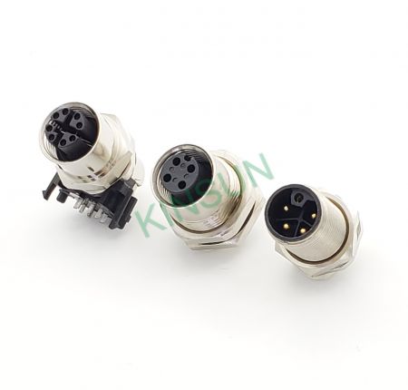 Conectores M12 para montagem em painel - Conectores M12 à prova d'água para montagem em painel-4002